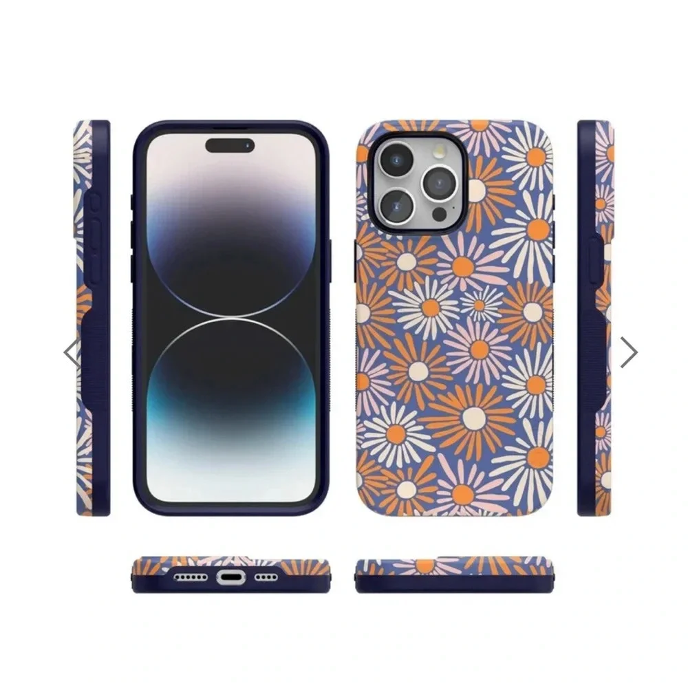 Casely Spring Forward Daisy Floral Case for iPhone 13 Pro blue flowers